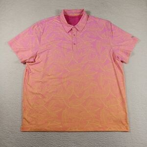 Birdie Bound Shirt Mens 3XL Pink Performance Floral Hawaiian Ombre Golf